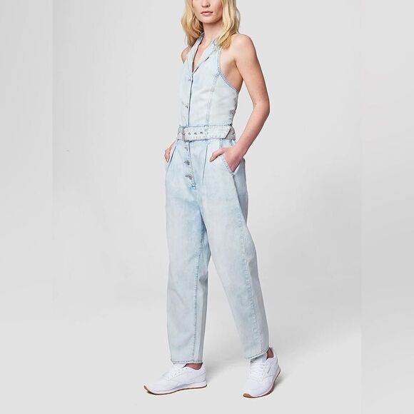 Blank NYC Pants - NWT BLANKNYC Luxury Denim Halter Neck Jumpsuit With Belt size small